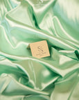 Iconic Silky Satin - Mint Color Soft Premium Charmeuse Fabric One Way Stretch for Spring Fashion, Fresh Collections, Modern Celebration Wear DIY