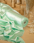 Iconic Silky Satin - Mint Color Soft Premium Charmeuse Fabric One Way Stretch for Spring Fashion, Fresh Collections, Modern Celebration Wear DIY