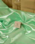 Amore - Mint Dense Satin Fabric, Stiff Soft Non-Stretch Shiny Material for Bridesmaid Dresses, Hair Bows, Satin Sashes, and Luxury Bedding