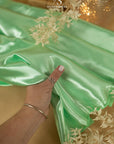 Amore - Mint Dense Satin Fabric, Stiff Soft Non-Stretch Shiny Material for Bridesmaid Dresses, Hair Bows, Satin Sashes, and Luxury Bedding