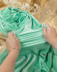 Rich - Mint Stretch Velvet Fabric by the Yard, Premium 4-Way Soft Velour Material for Wedding Decor, Pillows, Crafts