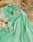 Rich - Mint Stretch Velvet Fabric by the Yard, Premium 4-Way Soft Velour Material for Wedding Decor, Pillows, Crafts