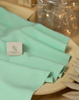 Grace - Misty Mint Green Crepe Stretch Fabric for Tight Dresses & Suits, Matte Heavy Twill Crepe Fabric by the Yard, Body Sculpting Elastic Material