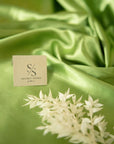 Iconic Silky Satin - Moss Green Color Soft Premium Charmeuse Fabric 1 Way Stretch for Gowns, Lingerie, Women's slips, Negligees