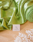 Iconic Silky Satin - Moss Green Color Soft Premium Charmeuse Fabric 1 Way Stretch for Gowns, Lingerie, Women's slips, Negligees