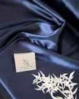 Iconic Silky Satin - Navy Color Soft High Quality Fabric 1 Way Stretch for Multipurpose, Table Runners, Shirts, Pajamas, Dress making