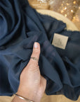 Aura Chiffon - Navy Blue Color Premium Quality Fabric by the Yard, Soft Matte Material with Beautiful Drape for Evening Gowns, Formal Wear, Elegant Decor