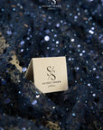 Starlight - Navy Blue Heavy Beaded & Sequined Mesh, Designer Quality Material by the Yard with Crystal Pearls for Evening Gowns, Special Events