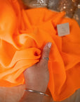 Aura Chiffon - Neon Orange Color Bright Premium Fabric by the Yard, Airy Light Material with Beautiful Drape for Dance Costumes, Party Decor, Summer Fashion