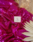 Glitz Sequin - Deep Fuchsia Color Brilliant Premium Material by the Yard, Round 3mm Sequins for Stage Costumes, Event Decor, Dance Wear