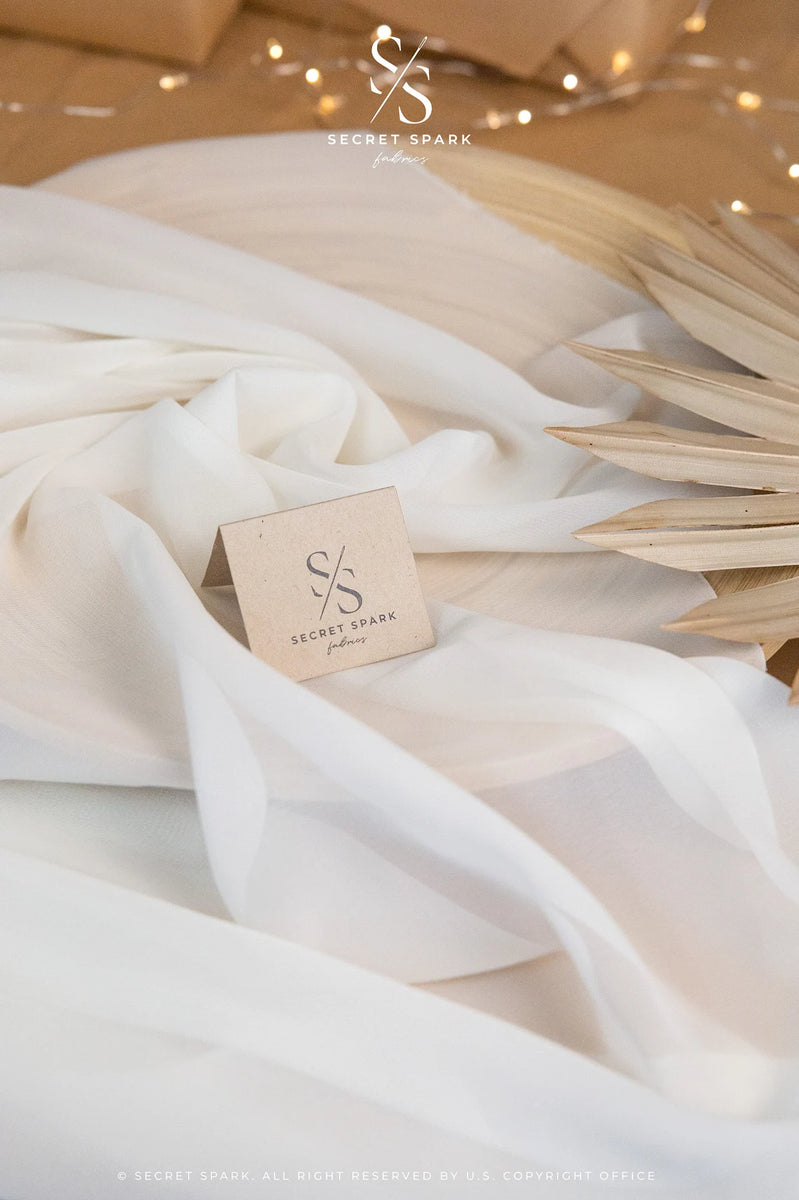 Off White Chiffon for Wedding Gowns, Bridal Robes, Veils  Secret Spark  Fabrics