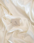 Iconic Silky Satin - Off White Color Soft Premium Charmeuse Fabric One Way Stretch for Bridal Collections, Wedding Attire, Classic Fashion DIY