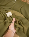 Aura Chiffon - Olive Green Color Premium Material by the Yard, Soft Matte Quality with Flowing Drape, for Summer Dresses, Table Runners, 59" wide
