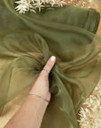 Glimmer Crystal Organza - Olive Green Color Premium Crystal Fabric by the Yard, Sparkle Crystal Sheer for Evening Gowns, Decor, Chair Sashes