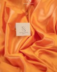 Iconic Silky Satin - Orange Color Soft Airy Silky Satin, 1 Way Stretch Satin Fabric, Perfect for Multipurpose, Table Runners, Crafts, Pajamas, Dress making