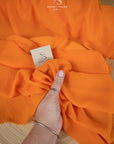 Aura Chiffon - Orange Color Bright Airy Fabric by the Yard, Soft Matte Lightweight Material, for Summer Dresses, Dance Costumes, 59" wide