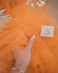 Clouds Tulle 59" - Orange Color Soft Matte Fabric by the Yard, Premium Quality Tulle Mesh for Party Decor, Dance Costumes and Event Design
