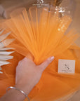 Clouds Tulle 59" - Orange Color Soft Matte Fabric by the Yard, Premium Quality Tulle Mesh for Party Decor, Dance Costumes and Event Design