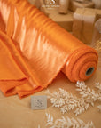 Iconic Silky Satin - Orange Color Soft Airy Silky Satin, 1 Way Stretch Satin Fabric, Perfect for Multipurpose, Table Runners, Crafts, Pajamas, Dress making