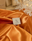 Amore - Orange Shiny Sturdy Satin Fabric, Bold Non-Stretch Material for Dresses, Costumes, Sashes, Hair Accessories, Event Backdrops