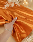 Amore - Orange Shiny Sturdy Satin Fabric, Bold Non-Stretch Material for Dresses, Costumes, Sashes, Hair Accessories, Event Backdrops