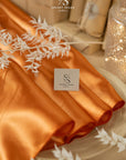 Amore - Orange Shiny Sturdy Satin Fabric, Bold Non-Stretch Material for Dresses, Costumes, Sashes, Hair Accessories, Event Backdrops