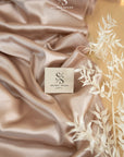 Iconic Silky Satin - Pale Taupe Color Soft Premium Charmeuse Fabric 1 Way Stretch, Soft Satin Fabric for Women's Slips, Craft, Ties, Handkerchiefs DIY