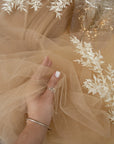 Spirit - 108" Pale Taupe Premium Tulle Fabric by the Yard, Soft Two-Way Stretch Material for Bridal Veils, Special Events, Arch Decor