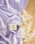 Iconic Silky Satin - Pastel Light Lavender Color Soft Silky Satin Fabric, Trendy One Way Stretch Satin Sewing Haute Couture, Event Tablecloths, Ribbons
