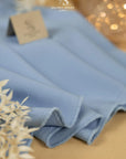 Grace - Pastel Blue Crepe Stretch Fabric for Light Dresses and Home Decor, Heavyweight Twill Material for Draping, Tailoring, Cushion Covers