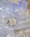 Mysteria - Pastel Lavender Sparkling Sequin & Beads on Soft Mesh, Premium Quality Crystal Clear Embellished Fabric for Dress, Exclusive