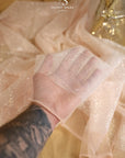 Illuminate Glitter Tulle - Pastel Peach Color Soft Premium Fabric by the Yard, Shimmering Mesh for Wedding, Baby Shower, Event Decor