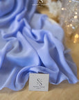 Aura Chiffon - Perry Blue Color Premium Material by the Yard, Soft Matte Quality with Beautiful Drape, for Dresses, Blouses, Scarves, 59" wide