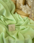 Aura Chiffon - Pistachio Color Soft Matte Fabric by the Yard, Premium Quality with Flowing Drape, for Dresses, Blouses, Scarves, 59" wide