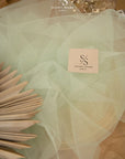 Clouds Tulle 59" - Pistachio Color Premium Quality Fabric by the Yard, Stretch Soft Tulle Mesh, for Spring Events and Garden Decor, 150 cm wide