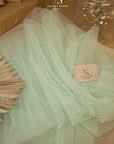 Clouds Tulle 59" - Pistachio Color Premium Quality Fabric by the Yard, Stretch Soft Tulle Mesh, for Spring Events and Garden Decor, 150 cm wide