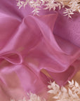Glimmer Crystal Organza - Plum Rose Color Premium Crystal Fabric by the Yard, Sparkle Crystal Sheer for Evening Gowns, Event Decor, Lingerie