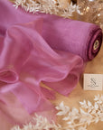 Glimmer Crystal Organza - Plum Rose Color Premium Crystal Fabric by the Yard, Sparkle Crystal Sheer for Evening Gowns, Event Decor, Lingerie