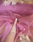 Glimmer Crystal Organza - Plum Rose Color Premium Crystal Fabric by the Yard, Sparkle Crystal Sheer for Evening Gowns, Event Decor, Lingerie