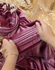 Rich - Plum Rose Stretch Velvet Fabric -- Premium 4-Way Soft Velour for Gowns, Crafts, Medieval Costumes and Decor