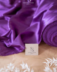 Iconic Silky Satin - Purple Color Soft Silky Satin Fabric, Trendy One Way Stretch Material for Sewing Haute Couture, Event Tablecloths, Ribbons