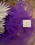 Clouds Tulle 59" - Purple Color Soft Matte Net Fabric by the Yard, Premium Quality Tulle Mesh, for Evening Wear and Royal Events