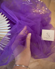 Clouds Tulle 59" - Purple Color Soft Matte Net Fabric by the Yard, Premium Quality Tulle Mesh, for Evening Wear and Royal Events
