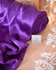 Iconic Silky Satin - Purple Color Soft Silky Satin Fabric, Trendy One Way Stretch Material for Sewing Haute Couture, Event Tablecloths, Ribbons
