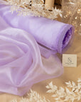 Glimmer Crystal Organza - Purple Lavender Color Sheer Crystal Fabric by the Yard, Sparkle Shiny Material for Wedding Decor, Baby Shower, 59" wide