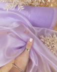 Glimmer Crystal Organza - Purple Lavender Color Sheer Crystal Fabric by the Yard, Sparkle Shiny Material for Wedding Decor, Baby Shower, 59" wide