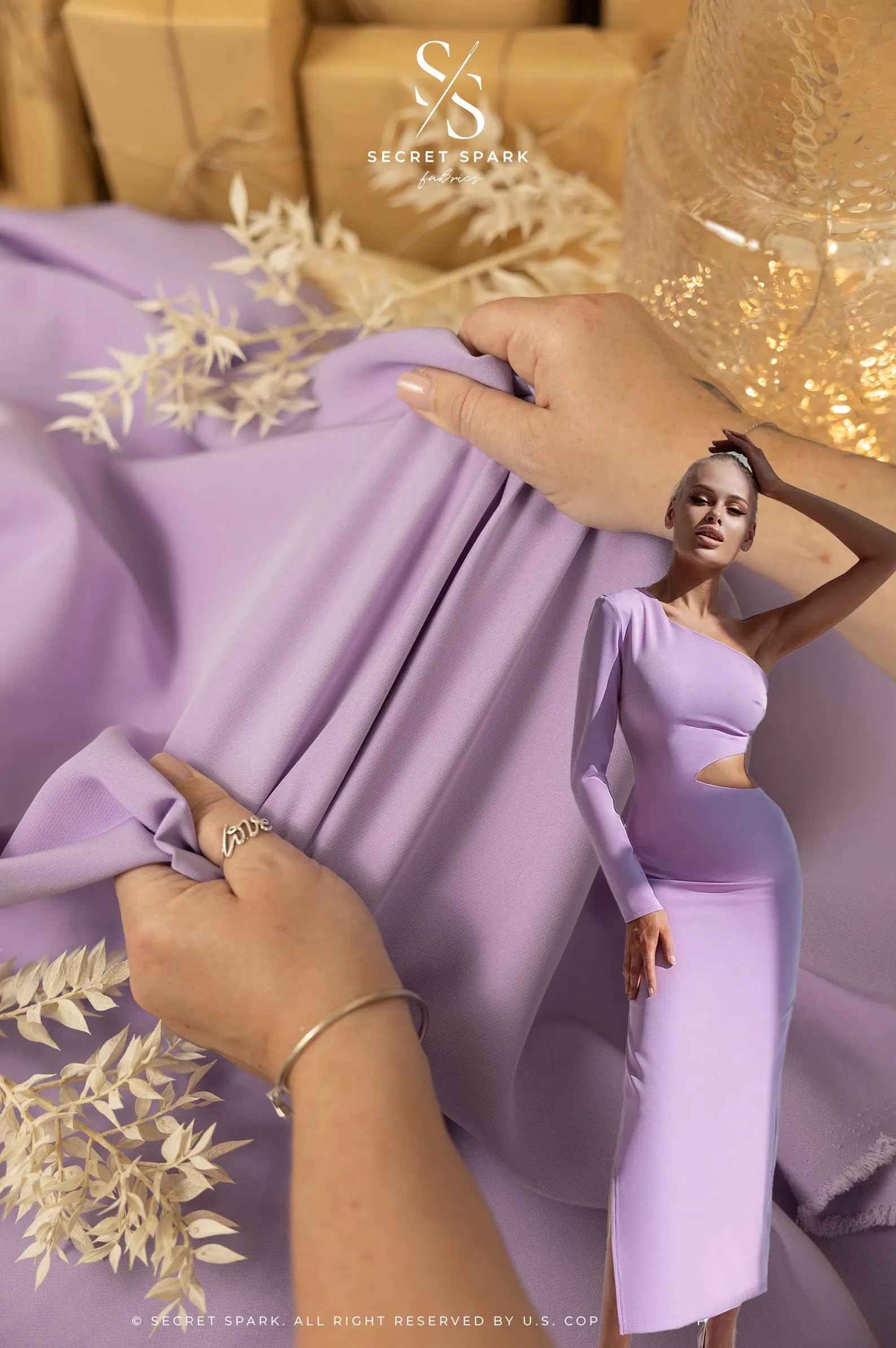 Grace - Purple Lavender Crepe Stretch Fabric for Dresses, Skirts, and Blouses, Heavy Twill Material with Two-Way Stretch for Tailoring and Formal Wear Grace - Purple Lavender Crepe Stretch Fabric for Dresses, Skirts, and Blouses, Heavy Twill Material with Two-Way Stretch for Tailoring and Formal Wear