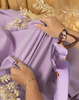 Grace - Purple Lavender Crepe Stretch Fabric for Dresses, Skirts, and Blouses, Heavy Twill Material with Two-Way Stretch for Tailoring and Formal Wear