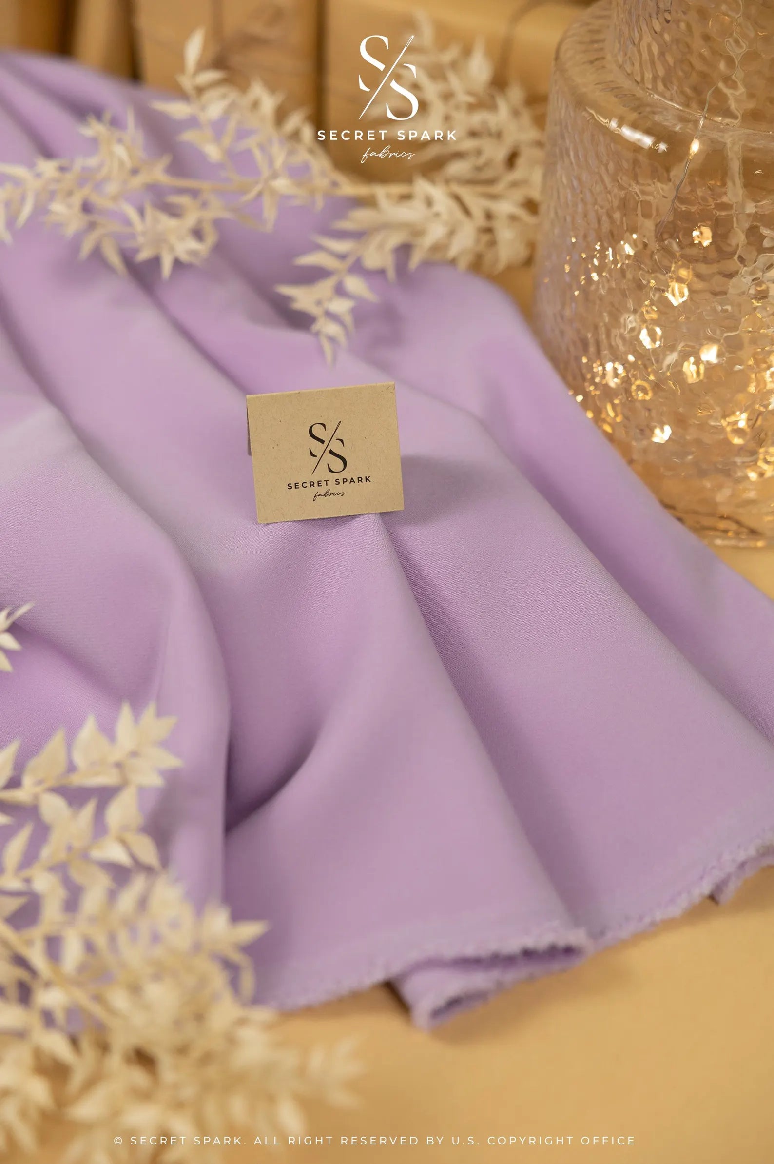 lavender flower fabric Purple Crepe Fabric | Two-Way Stretch