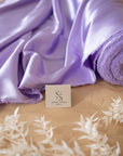 Iconic Silky Satin - Purple Lavender Color Soft Silky Satin Fabric, Trendy One Way Stretch Material for Sewing Haute Couture, Event Tablecloths, Ribbons
